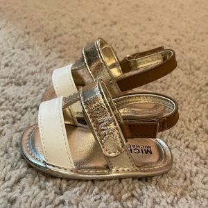 Michael Kors Baby White Gold and Brown Sandals Size 1 NWT